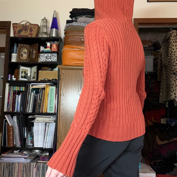 Burnt Orange Cable Knit Sweater - Picture 5 of 10